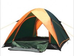 壓膠防暴雨雙層三人雙開(kāi)門戶外野營(yíng)帳篷套裝