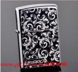 ZIPPO打火機(jī) 唐草富貴花 150ZL黑冰