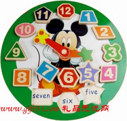 益智玩具 木質(zhì)卡通時鐘拼圖