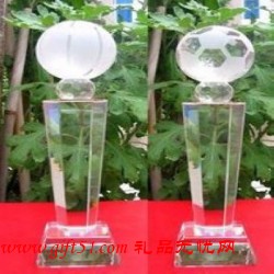 水晶足球籃球賽事獎(jiǎng)杯獎(jiǎng)牌定做