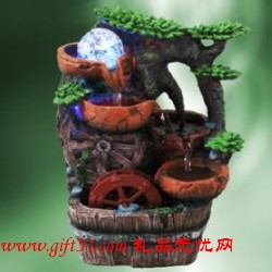 樹脂風(fēng)水輪流水噴泉定制