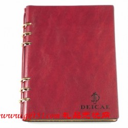 紅色活頁圈油邊記事本