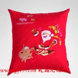 開(kāi)心圣誕,全面繡花靠墊抱枕定制