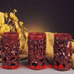 紅漆雕筆筒,荷花筆筒,花開富貴筆筒,節(jié)節(jié)高筆筒定制
