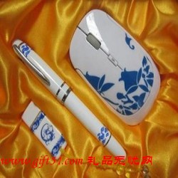青花瓷筆無線鼠標U盤套裝定制 企業(yè)禮品 商務(wù)創(chuàng)意禮品