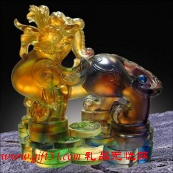 琉璃錢(qián)幣大貔貅擺件定制