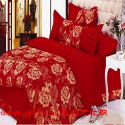 富貴紅都市麗人貢品蘇繡床上用品四件套定制