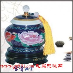 景泰藍(lán)富貴滿堂茶葉罐