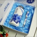 青花瓷杯子陶瓷筆商務(wù)套裝定制