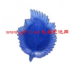 經(jīng)典炫藍(lán)樹葉形琉璃果盤定制