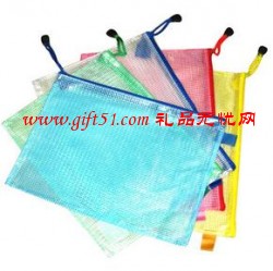 A4網(wǎng)格拉鏈透明文件袋定制,手提式收納袋定做