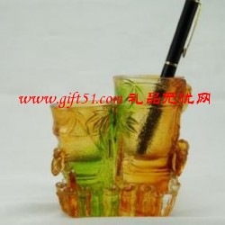 琉璃節(jié)節(jié)高升筆筒定制,竹子筆筒定做