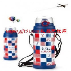 方格子旅行水壺定制 帶繩子運動水壺定做