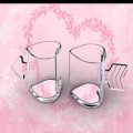 一箭穿心對杯定制,心形情侶杯定做