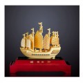 絨沙金福船商務(wù)擺件