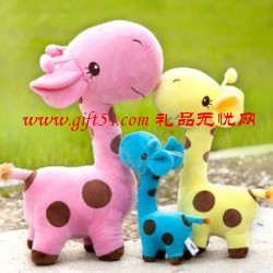 彩色長(zhǎng)頸鹿毛絨公仔定制