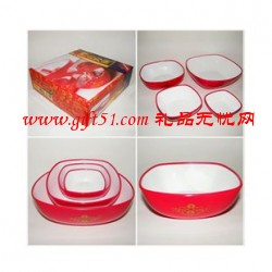 新春時(shí)尚方形雙色糖果碗