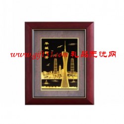 廣州特色羊城新秀廣州塔金箔畫(huà)