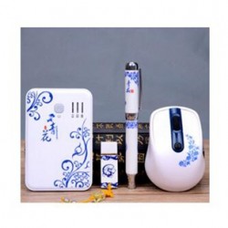 特色青花瓷鼠標商務會議套裝