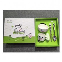 高檔蒙牛陶瓷餐具五件套